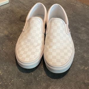 White checkered Vans